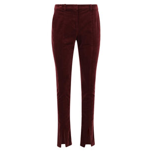 Miriam Velveteen Split-Hem Pant
