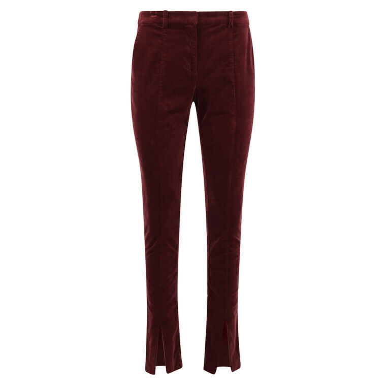 Miriam Velveteen Split-Hem Pant image number null