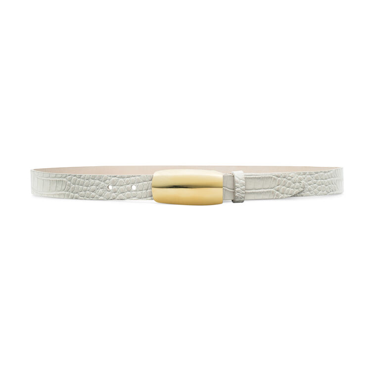 Marlowe Croc-Embossed Leather Belt image number null