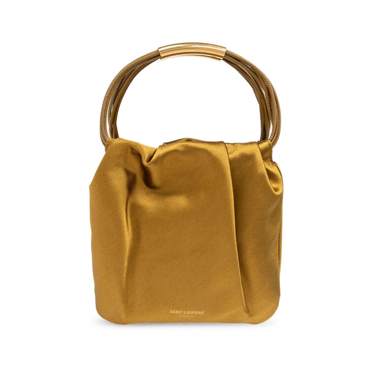 Saint Laurent Logo Stamp Mini Drawstring Pouch Tootsies