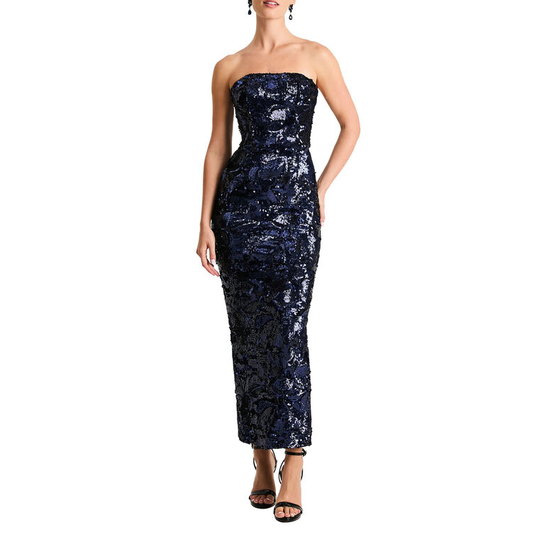 Leslie Abstract Pattern Sequin Dress image number null