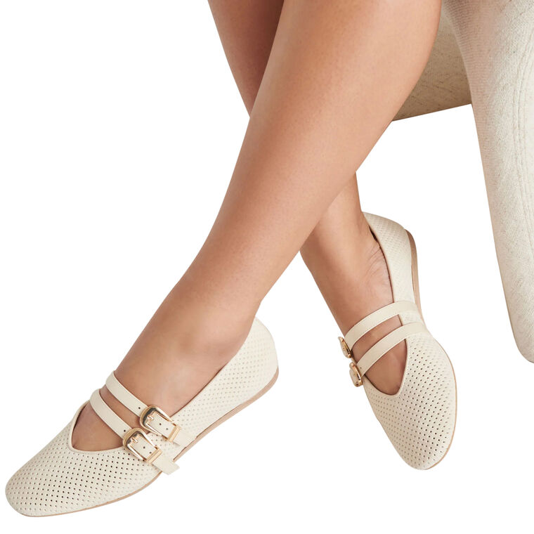Baylee Perforated Suede Ballet Flat image number null