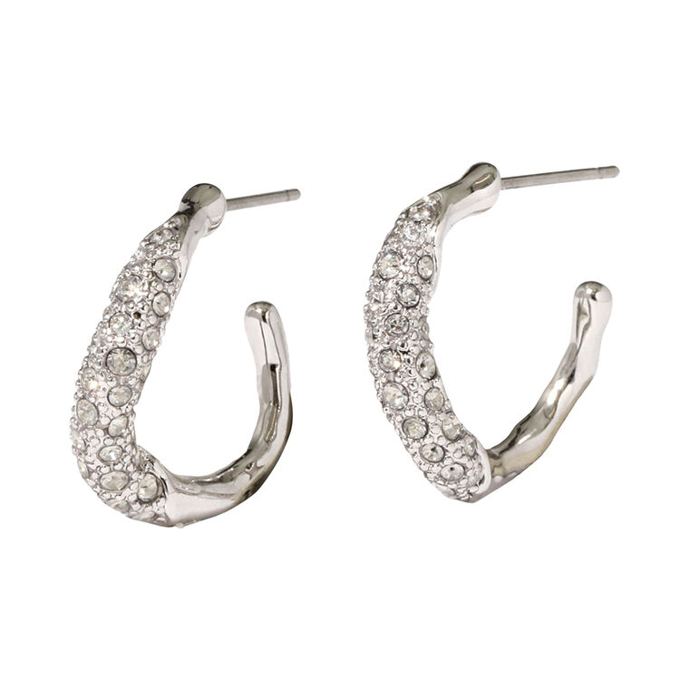 Solanales Crystal Twist Mini Hoop Earring image number null