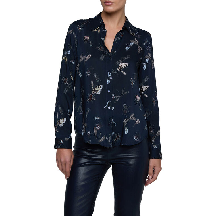Holly Butterfly Print Button-Up Shirt image number null