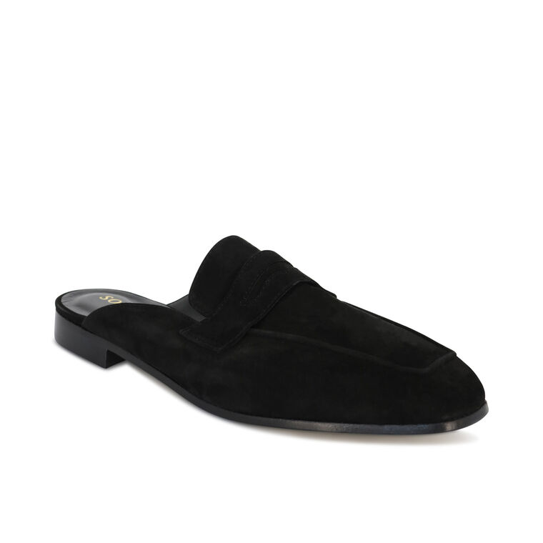 Riviera Suede Penny Loafer Mules image number null