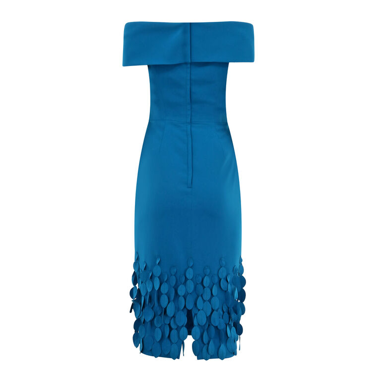 Off Shoulder Narrow Collar Dress With Disc Hem image number null