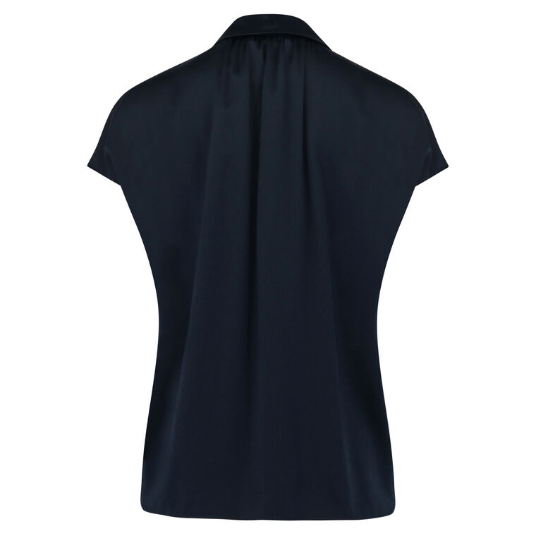 Cap-Sleeve Ruched-Back Blouse image number null