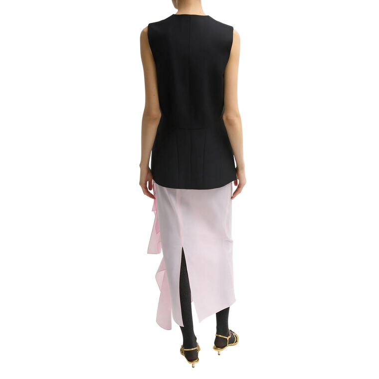 Recycled Tropical Wool Vest With Blousant Back image number null