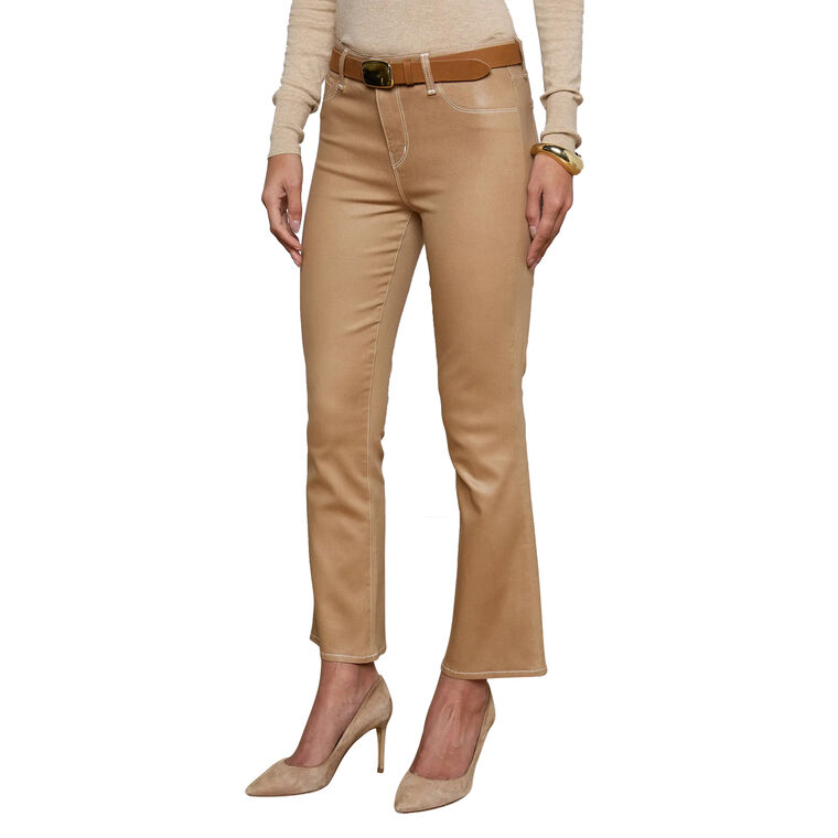 Tati High Rise Coated Cropped Micro Bootcut Jean image number null