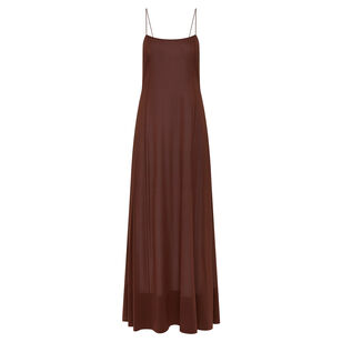 Sleeveless Sheer Silk Slip Midi Dress