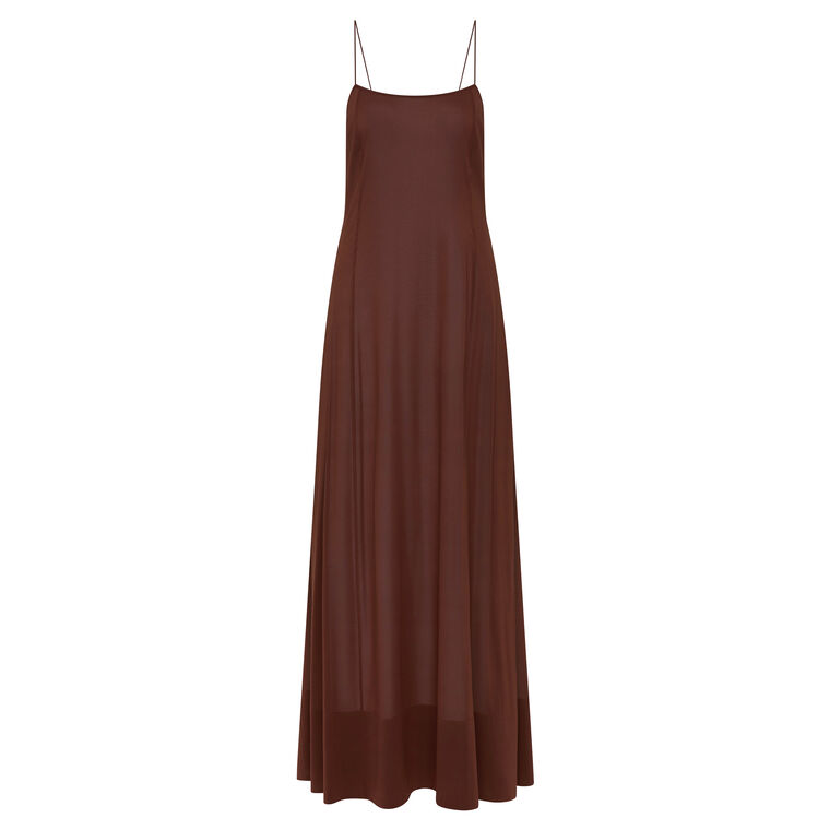 Sleeveless Sheer Silk Slip Midi Dress image number null