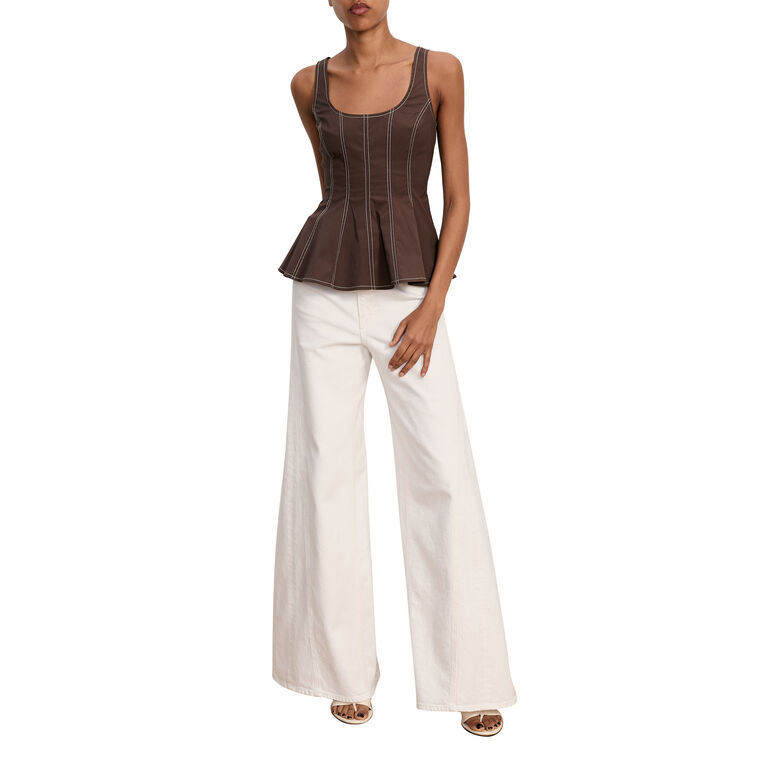 Charlie Sleeveless Scoop Neck Peplum Top image number null