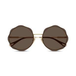 Scalloped Metal Round Sunglasses