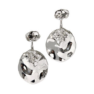 Brut Silver Coin Back Earring