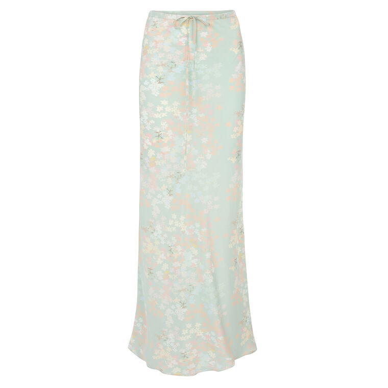 Emily Jasmin Print Silk Maxi Skirt image number null
