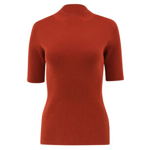 Ecovera Knit Short Sleeve Mock Neck Top