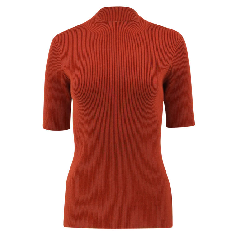 Ecovera Knit Short Sleeve Mock Neck Top image number null
