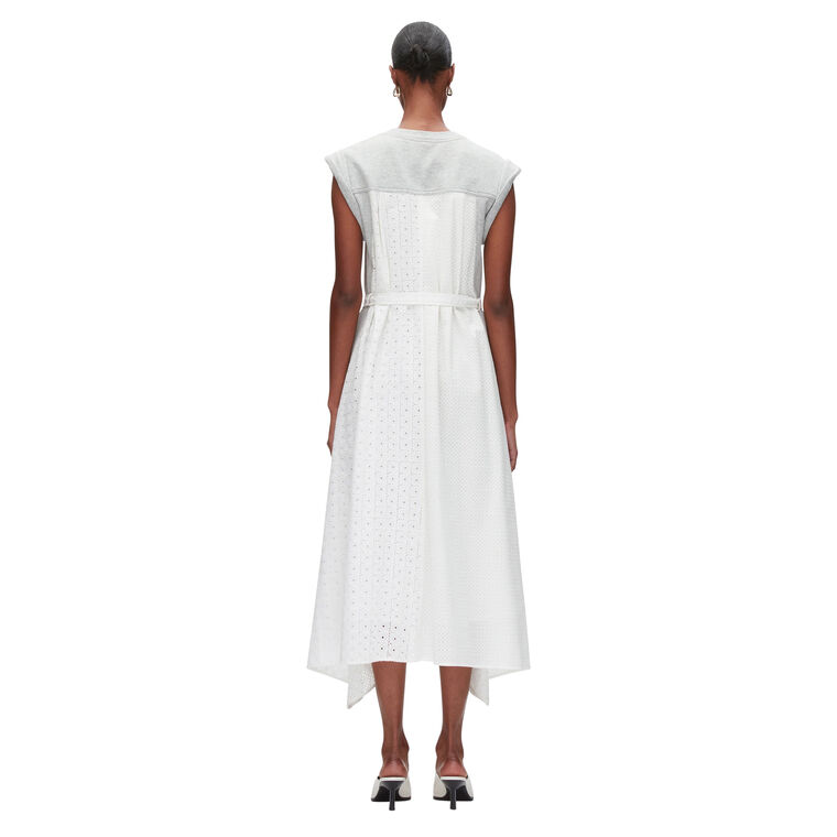 Sleeveless French Terry Belted Midi Dress image number null