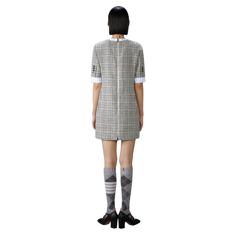 Tweed Patch Pocket Sack Mini Dress image number null