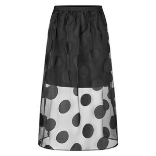 Dotted Organza Midi Skirt