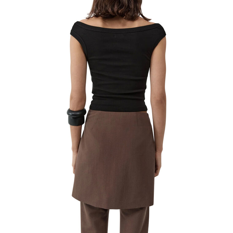 Organic Cotton Off Shoulder Cap Sleeve Top image number null