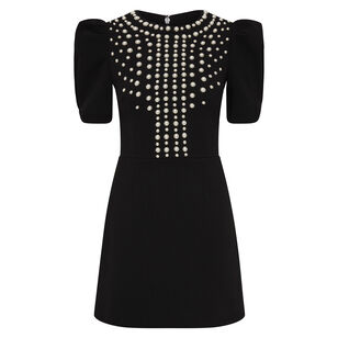 Pearly Short Sleeve Mini Dress