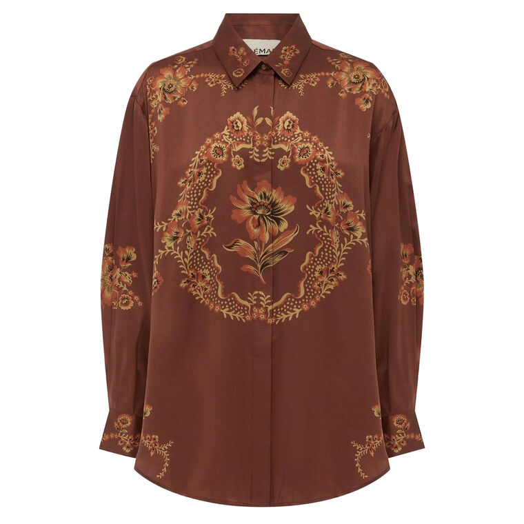 Seraphina Long Sleeve Silk Shirt image number null