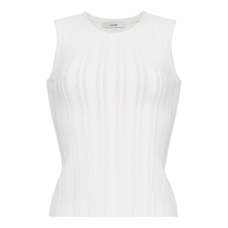 Brynn Sleeveless Pointelle Knit Top In Compact Jacquard image number null
