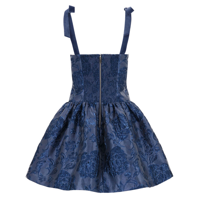 Maryann Tie-Shoulder Drop-Waist Mini Dress image number null