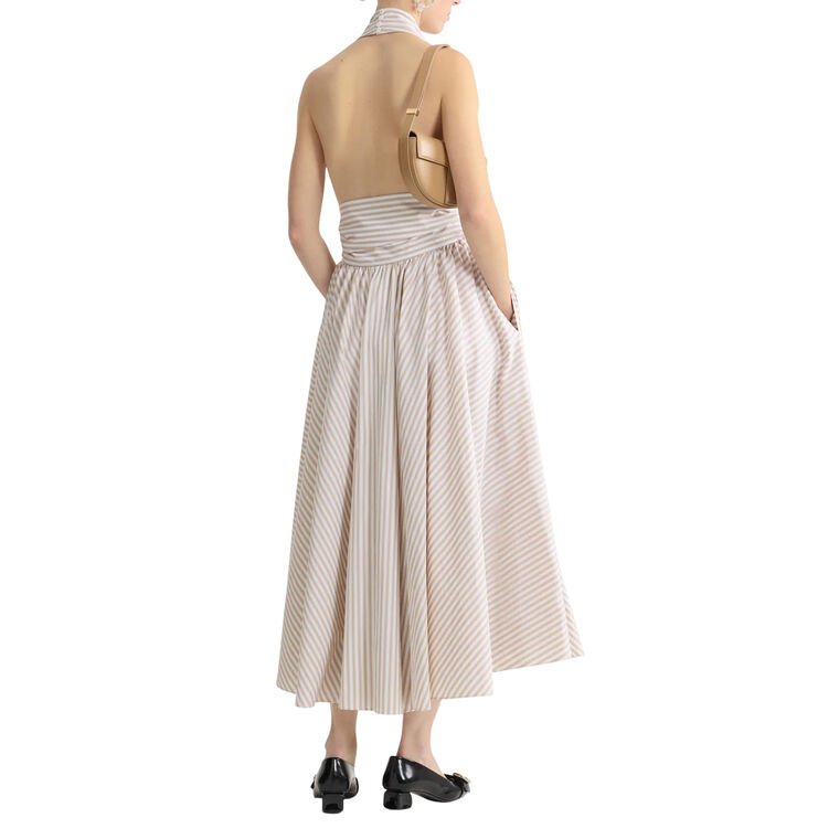 Sleeveless Halterneck Knot Midi Dress image number null