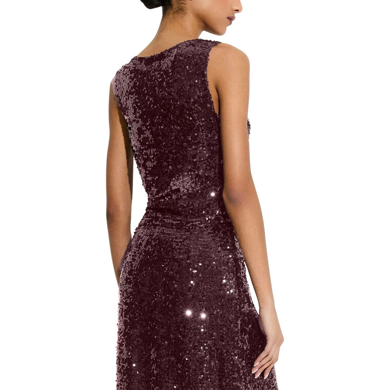 Sleeveless Sequin Cowl Neck Top image number null