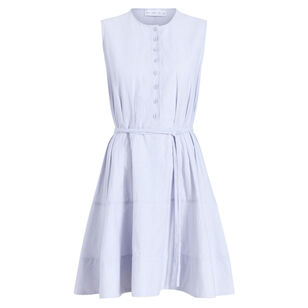 Kenzie Sleeveless Mini Dress In Linen Shirting