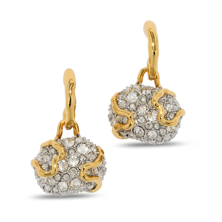 Sonales Crystal Petite Pebble Hoop Earrings image number null