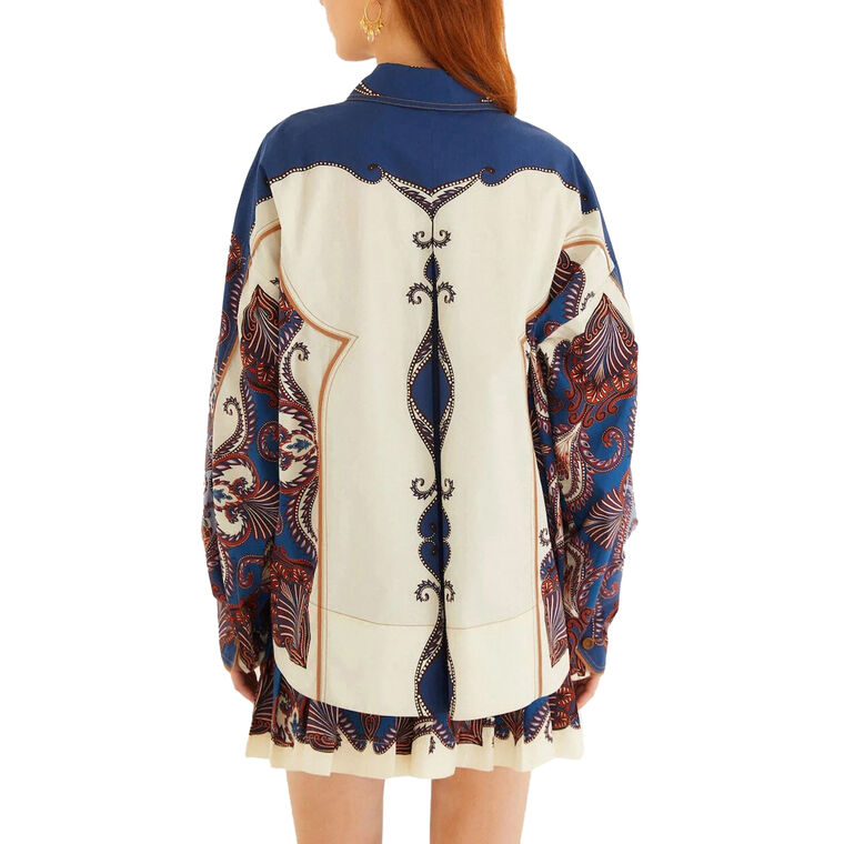 Arabesque Scarf Collared Organic Cotton Shirt image number null