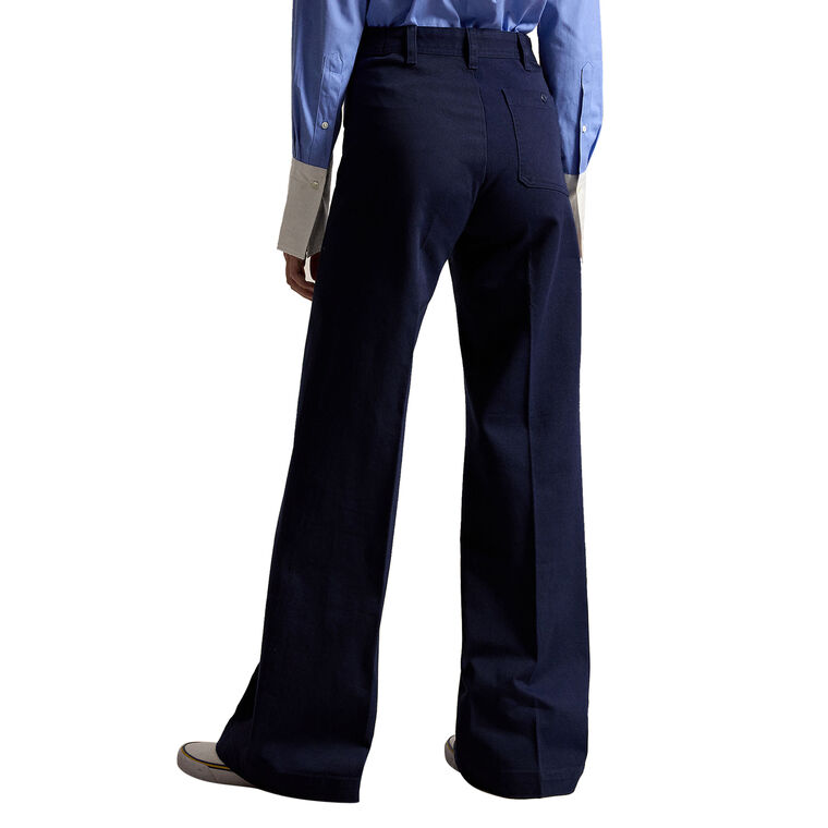 Beaton High-Waisted Cotton Twill Flare Pants image number null