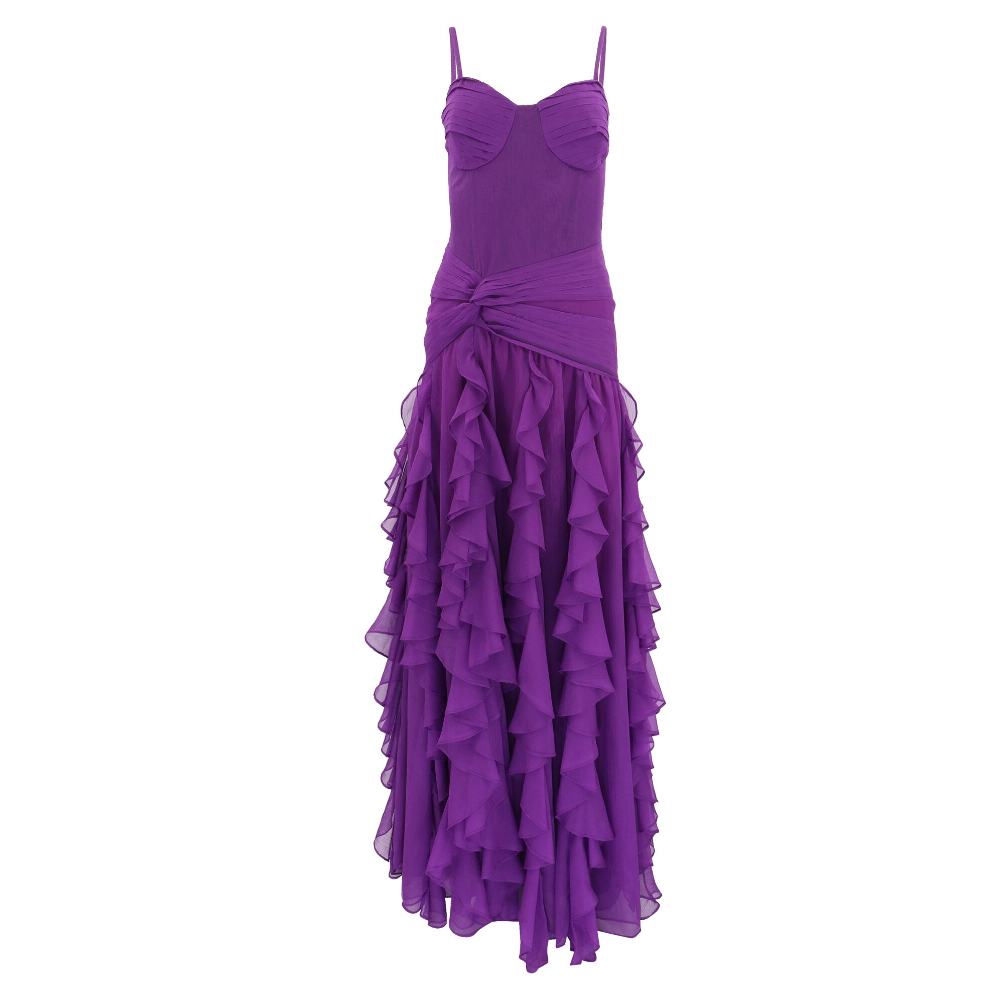Bustier Ruffle Maxi Dress