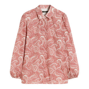 Periodi Long Sleeve Printed Cotton Voile Shirt