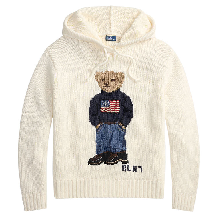Long Sleeve Cotton Bear Hooded Sweater image number null