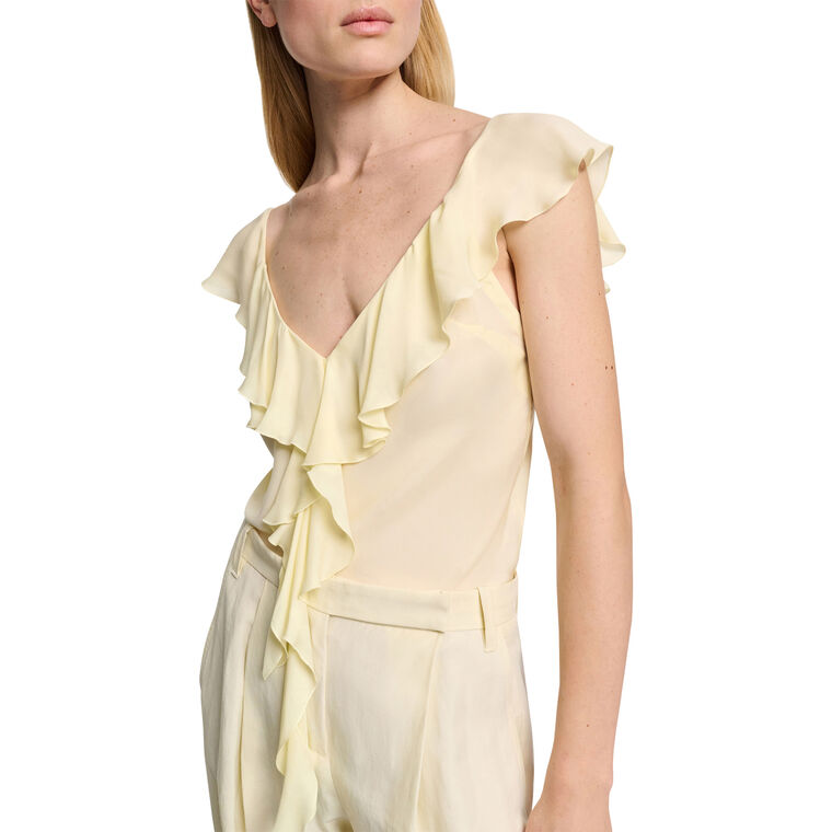 Sheer Twist Georgette Ruffle Top image number null