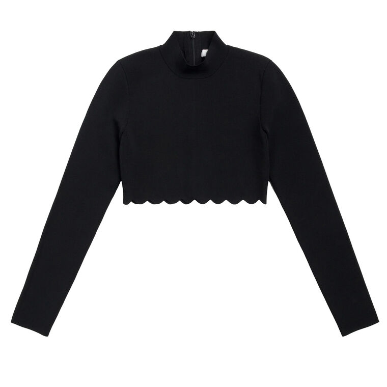 Bea Scalloped Knit Crop Top image number null