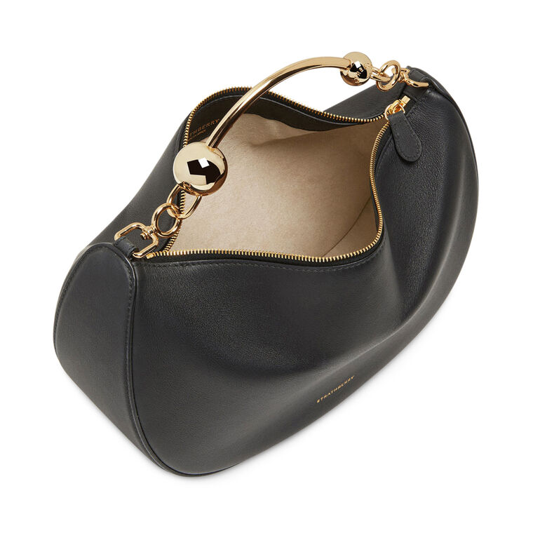 Leather Crescent Moon Top Handle Bag image number null