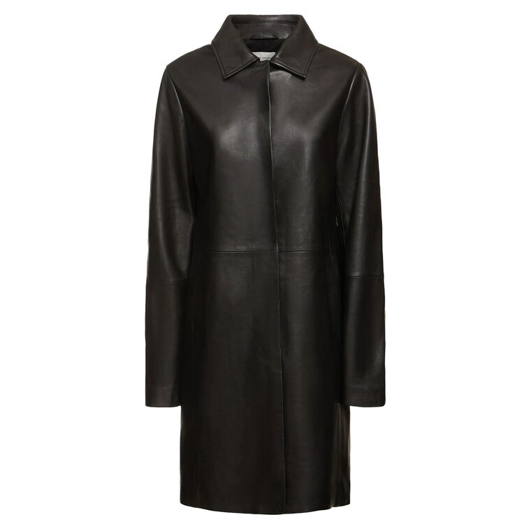 Gilo Knee Length Leather Coat image number null
