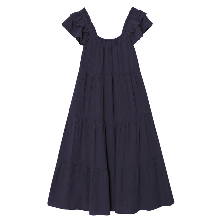 Jaynie Flutter Sleeve Tiered Midi Dress image number null