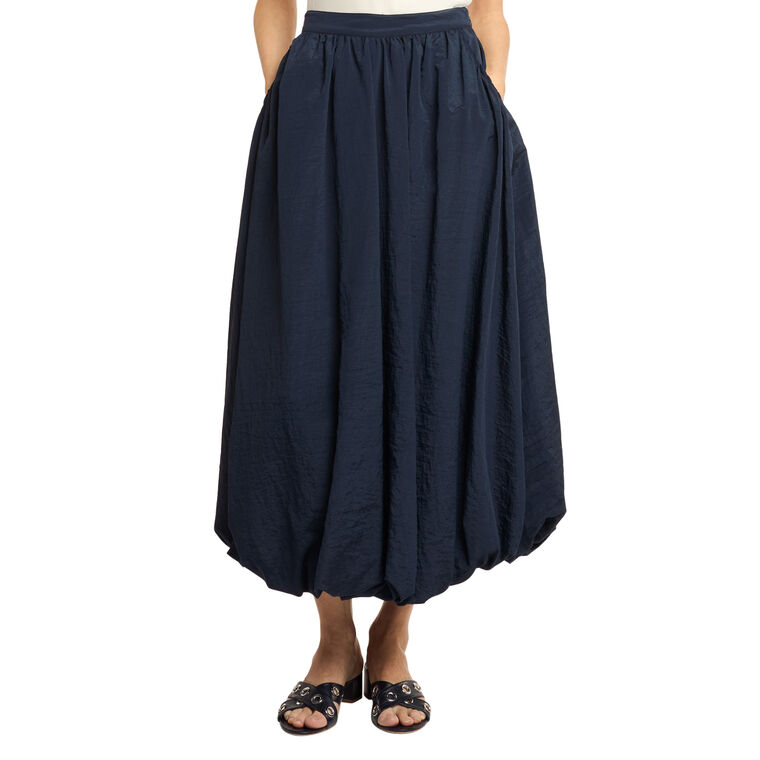 Allinae Bubble Hem Midi Skirt image number null
