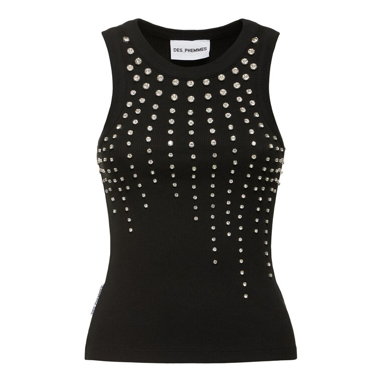 Embellished Rib Jersey Tank Top image number null