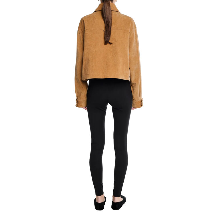 Cropped A-Line Corduroy Jacket image number null