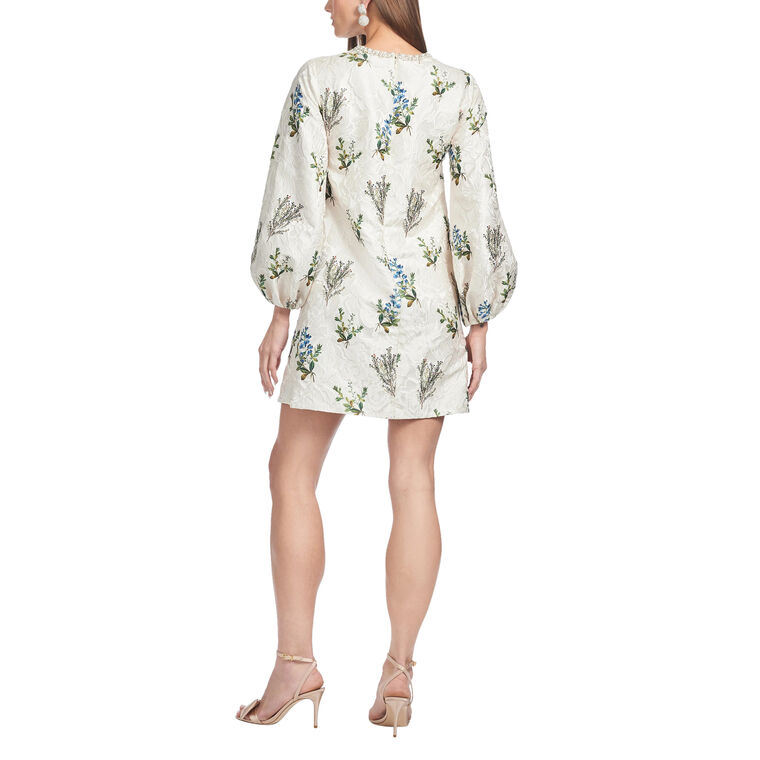 Perry Embellished Neckline Balloon Sleeve Mini Dress image number null