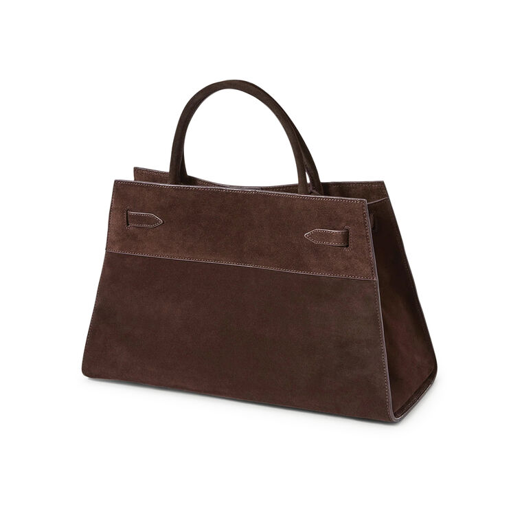 Large Suede Top Handle Dash Bag image number null