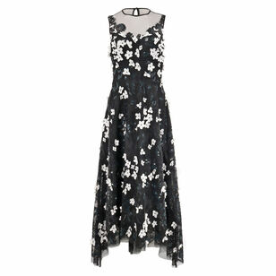 Tulle Beaded 3D Flower Midi Dress