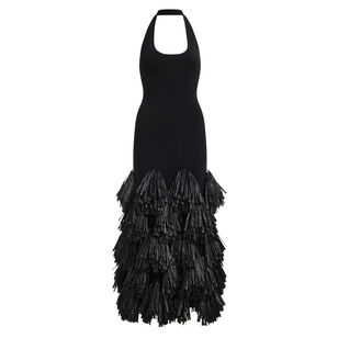 Elva Sleeveless Raffia Knit Midi Dress